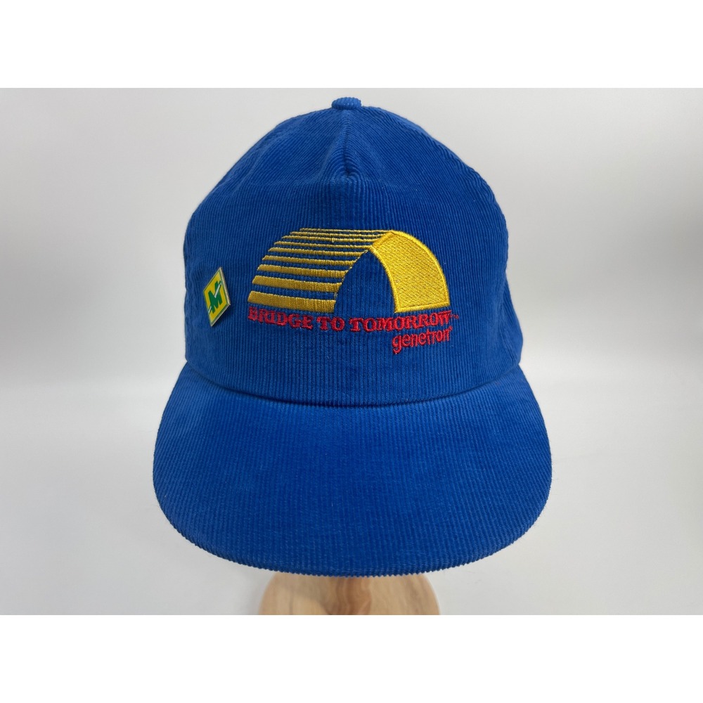 Pinnacle Promotions Bridge to Tomorrow Hat Blue Corduroy Snapback Made in USA OS